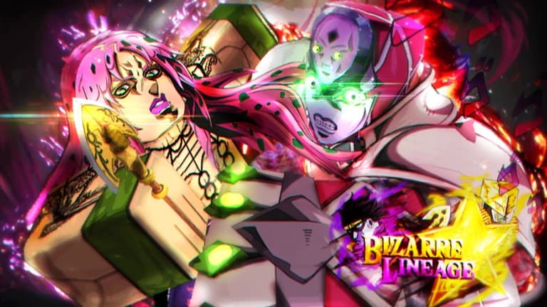 Bizarre Lineage official game artwork featuring JoJo-inspired Stand characters in Morioh Cho